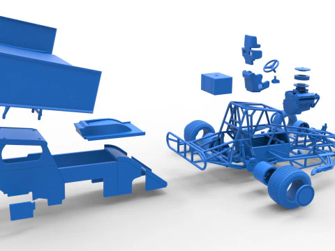 Southern Wing Modified Stock car Scale 1 to 25 3D Print Model