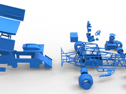 Southern Wing Modified Stock car Scale 1 to 25 3D Print Model