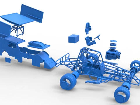 Southern Wing Modified Stock car Scale 1 to 25 3D Print Model