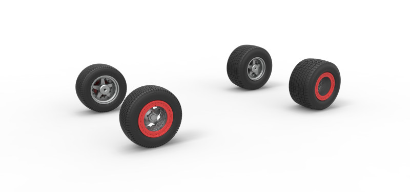 Wheel Set of Southern Wing Modified Stock car Scale 1 to 25 3D Принт Модель .c4d .max .obj .3ds .fbx .stl .blend