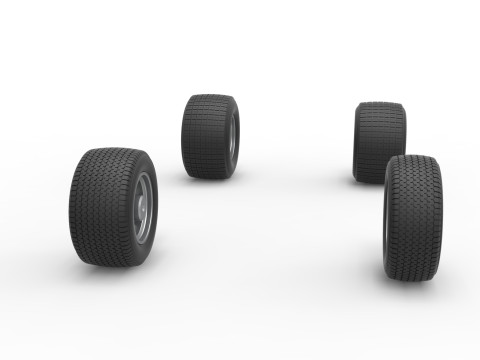 Wheel Set of Southern Wing Modified Stock car Scale 1 to 25 3D Принт Модель