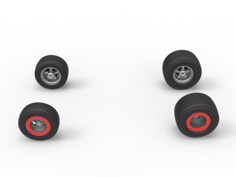 Wheel Set of Southern Wing Modified Stock car Scale 1 to 25 3D Принт Модель