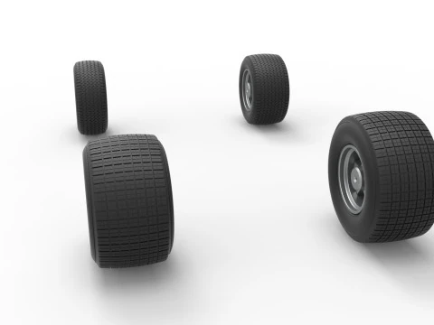 Jeu de roues de Southern Wing modifi&eacute; Stock car &eacute;chelle 1 &agrave; 25 Modèles 3D en vedette