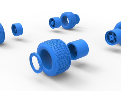 Wheel Set of Southern Wing Modified Stock car Scale 1 to 25 3D Принт Модель