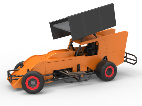 Southern Wing Modified Stock car while turning Scale 1 to 25 Modèles 3D en vedette