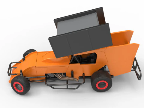 Southern Wing Modified Stock car while turning Scale 1 to 25 3D Print Model