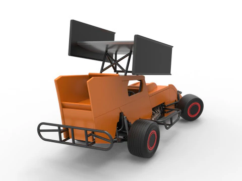 Southern Wing Modified Stock car while turning Scale 1 to 25 3D Print Model