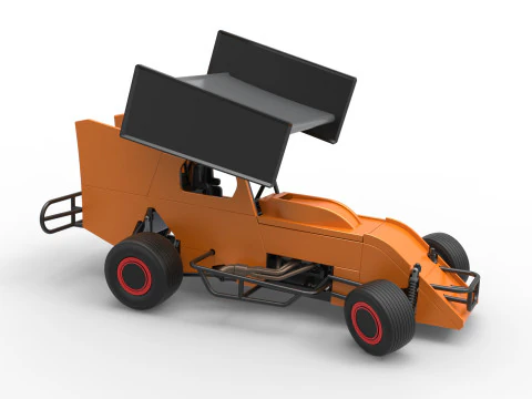 Southern Wing Modified Stock car while turning Scale 1 to 25 3D Print Model
