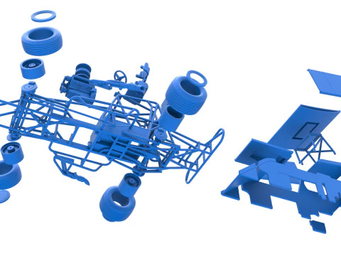 Southern Wing Modified Stock car while turning Scale 1 to 25 3D Print Model