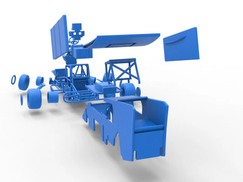 Southern Wing Modified Stock car while turning Scale 1 to 25 3D Print Model