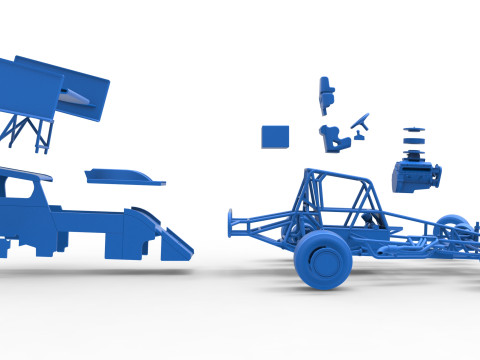 Southern Wing Modified Stock car while turning Scale 1 to 25 3D Принт Модель
