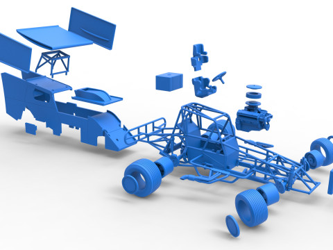 Southern Wing Modified Stock car while turning Scale 1 to 25 3D Принт Модель