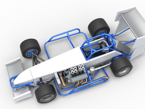 Supermodified front engine race car V4 Scale 1 to 25 3D Druckmodell