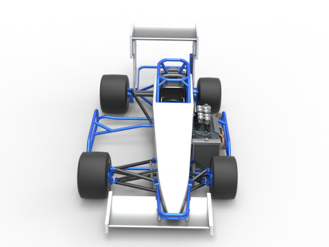 Supermodified front engine race car V4 Scale 1 to 25 3D Druckmodell