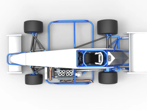 Supermodified front engine race car V4 Scale 1 to 25 3D Print Model