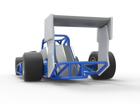 Supermodified front engine race car V4 Scale 1 to 25 3D Print Model