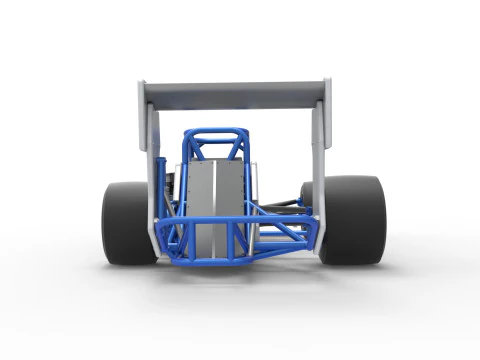 Supermodified front engine race car V4 Scale 1 to 25 3D Print Model