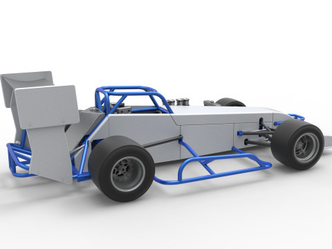 Supermodified front engine race car V4 Scale 1 to 25 3D Druckmodell