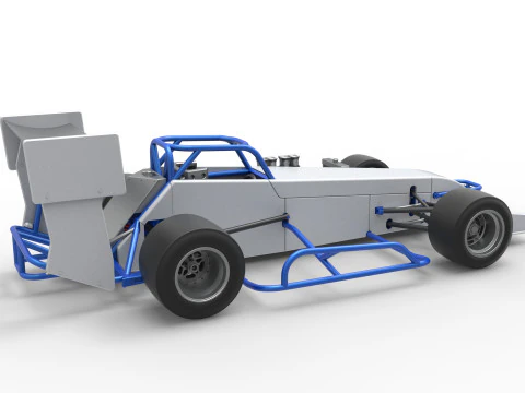 Supermodified front engine race car V4 Scale 1 to 25 3D Print Model