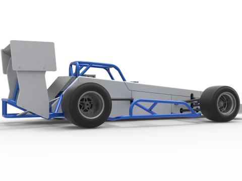 Supermodified front engine race car V4 Scale 1 to 25 3D Print Model