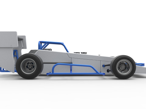 Supermodified front engine race car V4 Scale 1 to 25 3D Druckmodell