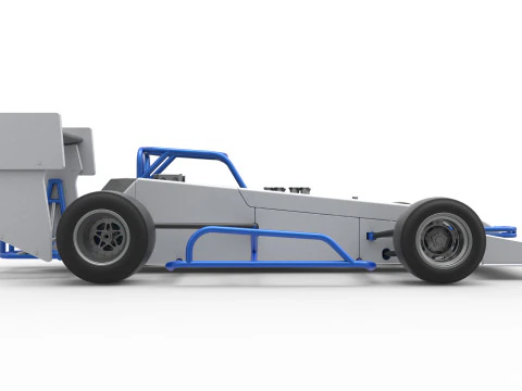 Supermodified front engine race car V4 Scale 1 to 25 3D Print Model