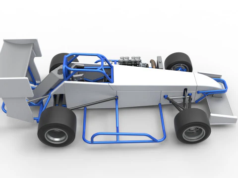 Supermodified front engine race car V4 Scale 1 to 25 3D Print Model