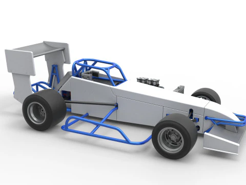 Supermodified front engine race car V4 Scale 1 to 25 3D Print Model