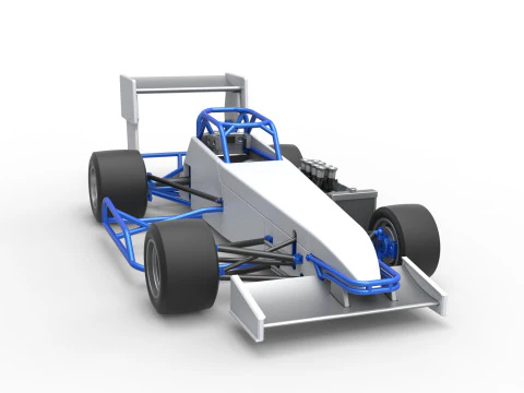 Supermodified front engine race car V4 Scale 1 to 25 3D Print Model