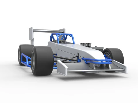 Supermodified front engine race car V4 Scale 1 to 25 3D Print Model