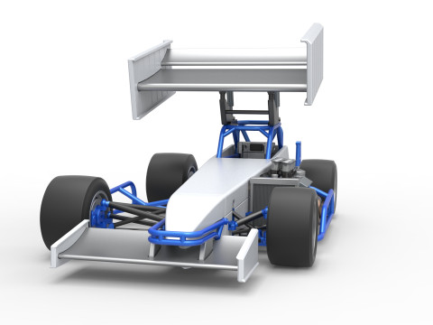 Supermodified front engine race car V4 Scale 1 to 25 3D Druckmodell