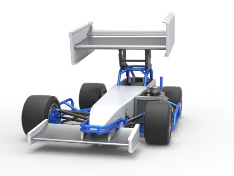 Supermodified front engine race car V4 Scale 1 to 25 3D Print Model