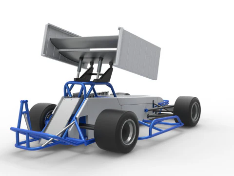 Supermodified front engine race car V4 Scale 1 to 25 3D Print Model