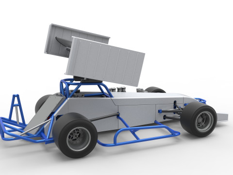 Supermodified front engine race car V4 Scale 1 to 25 3D Druckmodell