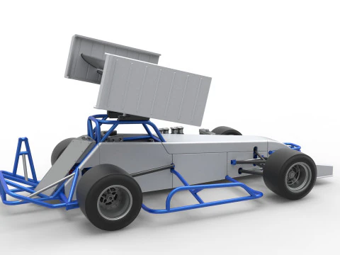 Supermodified front engine race car V4 Scale 1 to 25 3D Print Model
