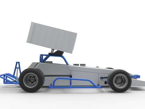 Supermodified front engine race car V4 Scale 1 to 25 3D Druckmodell