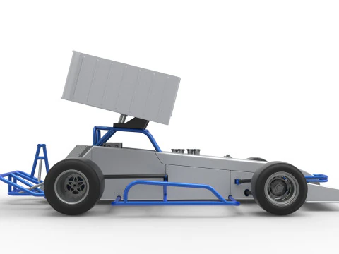 Supermodified front engine race car V4 Scale 1 to 25 3D Print Model