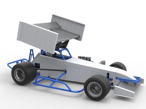 Supermodified front engine race car V4 Scale 1 to 25 3D Druckmodell