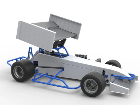 Supermodified front engine race car V4 Scale 1 to 25 3D Print Model