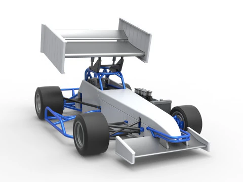 Supermodified front engine race car V4 Scale 1 to 25 3D Print Model