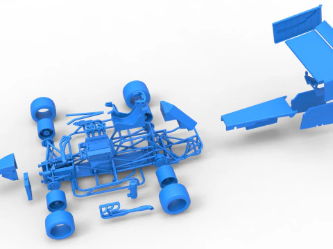 Supermodified front engine race car V4 Scale 1 to 25 3D Print Model