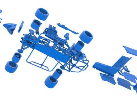 Supermodified front engine race car V4 Scale 1 to 25 3D Print Model