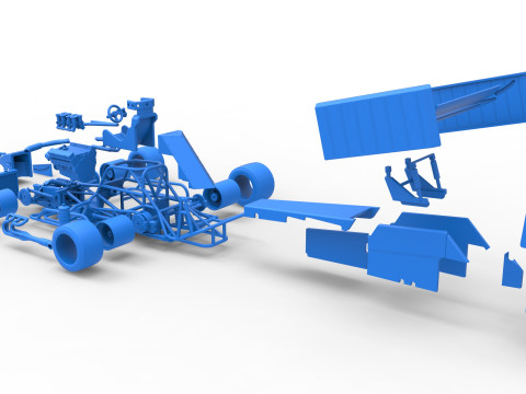 Supermodified front engine race car V4 Scale 1 to 25 3D Druckmodell