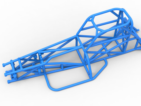 Frame of Supermodified front engine race car V3 Scale 1 to 25 3D Принт Модель