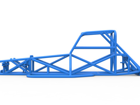 Frame of Supermodified front engine race car V3 Scale 1 to 25 3D Принт Модель