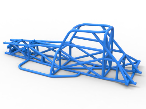 Frame of Supermodified front engine race car V3 Scale 1 to 25 3D Принт Модель