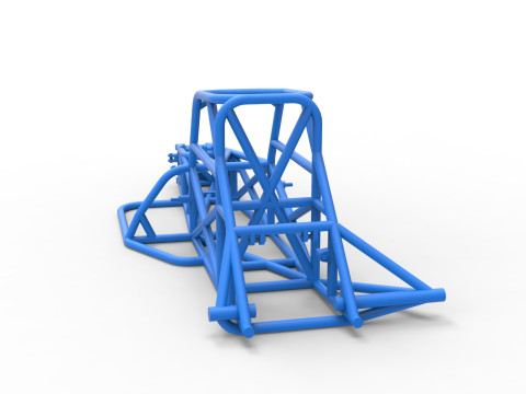 Frame of Supermodified front engine race car V3 Scale 1 to 25 3D Принт Модель