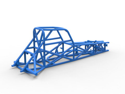 Frame of Supermodified front engine race car V3 Scale 1 to 25 3D Принт Модель