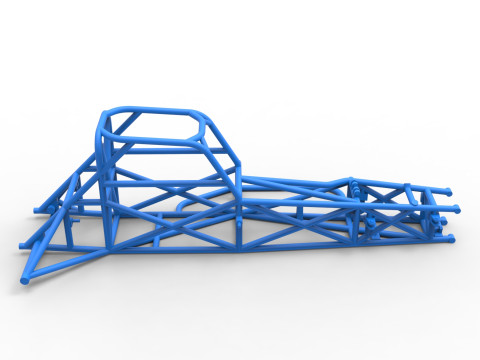 Frame of Supermodified front engine race car V3 Scale 1 to 25 3D Принт Модель