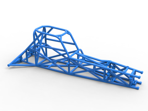 Frame of Supermodified front engine race car V3 Scale 1 to 25 3D Принт Модель